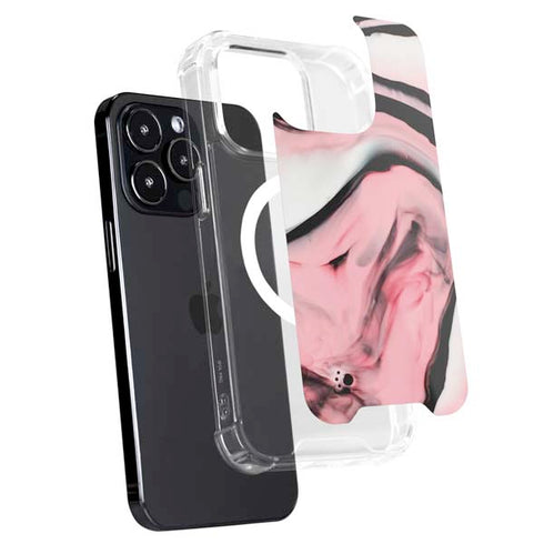 Pink Marble Ink iPhone 15 Pro Max MagSafe Case